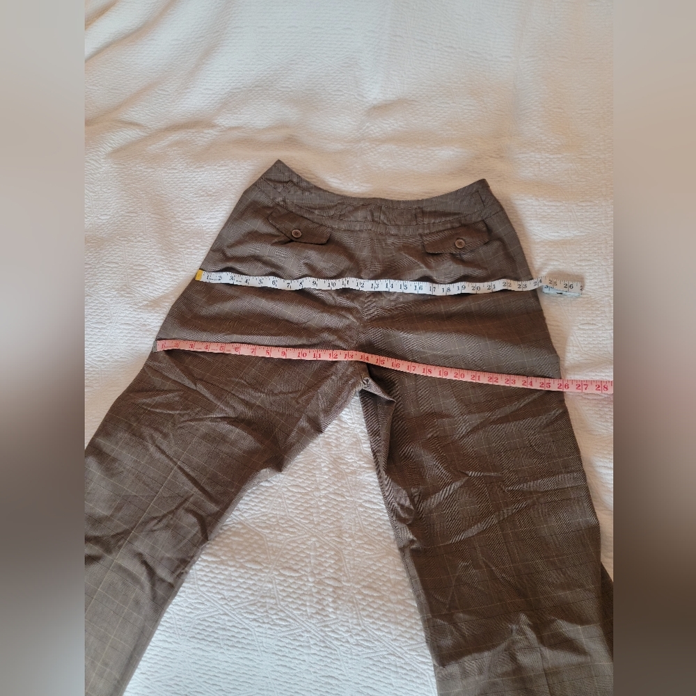 Larry Levine Stretch Women's Wide Plaid Leg Pants Color Brown Size 14 NWOT - Picture 9 of 12